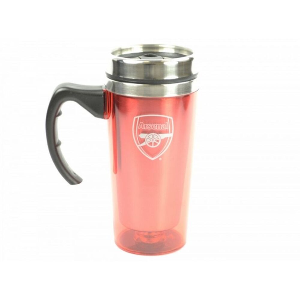 Arsenal FC Official Soccer Travel Mug / Red/Silver
